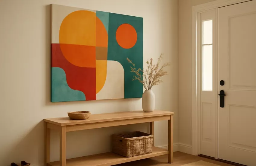Welke kunst is geschikt om in de hal op te hangen?