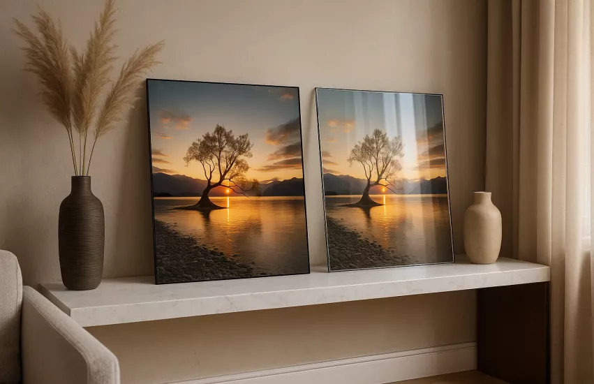 Wat is mooier: een foto op plexiglas of echt glas?